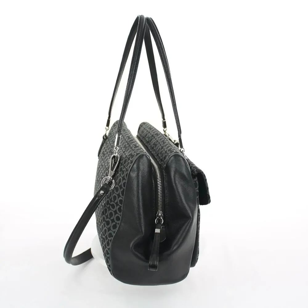 Coach Madison Madeline Black Silver Satchel Bag